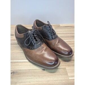 G.H. Bass & Co Men's Leather Oxford Dress Shoes Brown Black Cap Toe Size 7M